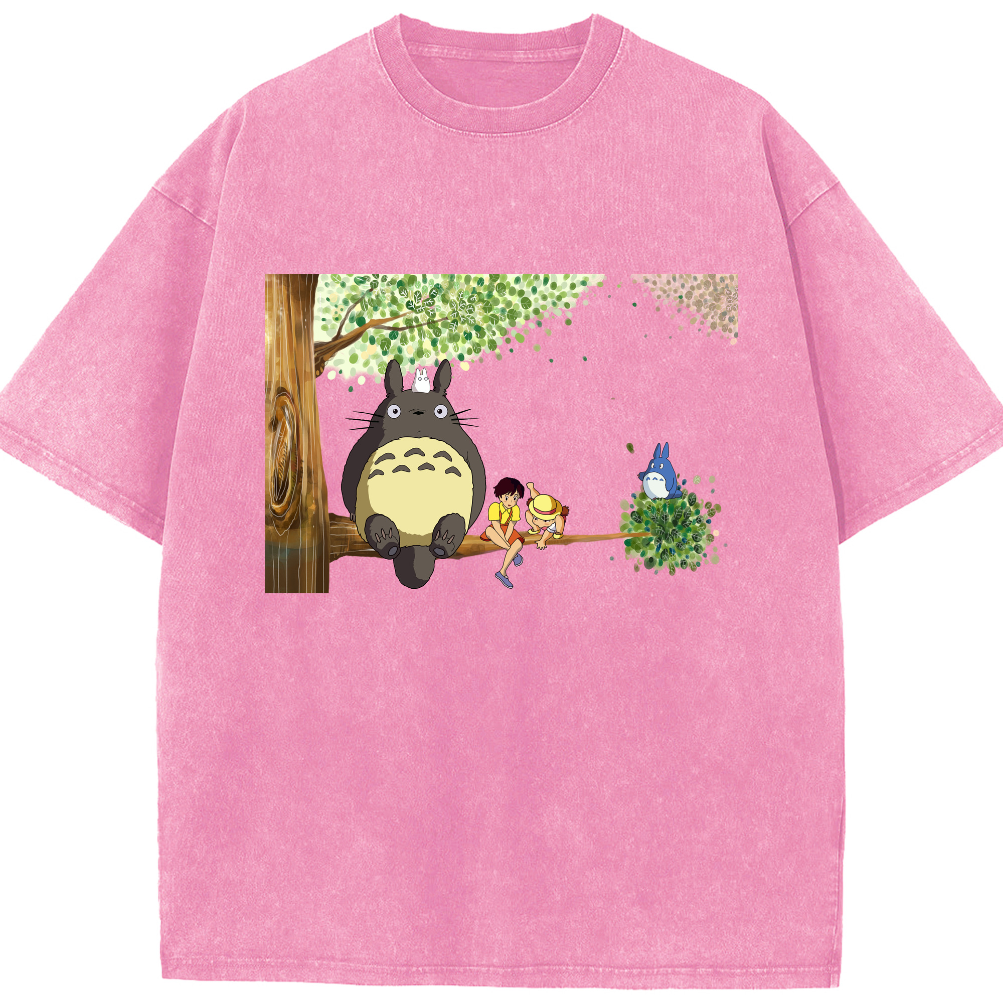 （画像用） となりのトトロ 草壁メイ 草壁サツキ My Neighbor Totoro Satsuki Kusakabe Mei Kusakabe 綿100% ヴィンテージ風 半袖Tシャツ（フロントプリント）